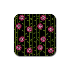 Rose Abstract Rose Garden Rubber Coaster (square) by Hannah976