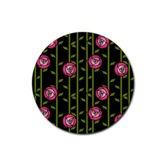 Rose Abstract Rose Garden Rubber Coaster (round) by Hannah976