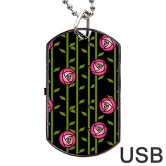 Rose Abstract Rose Garden Dog Tag Usb Flash (two Sides) by Hannah976