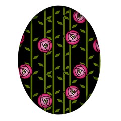 Rose Abstract Rose Garden Oval Glass Fridge Magnet (4 Pack) by Hannah976