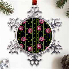 Rose Abstract Rose Garden Metal Large Snowflake Ornament by Hannah976