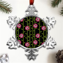 Rose Abstract Rose Garden Metal Small Snowflake Ornament by Hannah976