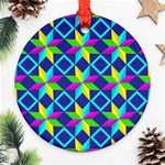 Pattern Star Abstract Background Ornament (Round) Front