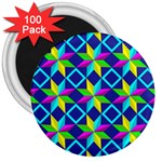 Pattern Star Abstract Background 3  Magnets (100 pack) Front