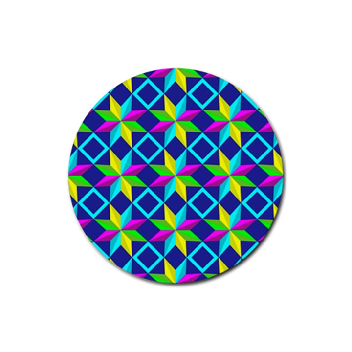 Pattern Star Abstract Background Rubber Coaster (Round)