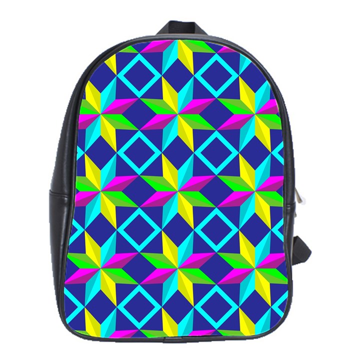 Pattern Star Abstract Background School Bag (Large)