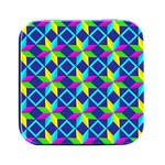 Pattern Star Abstract Background Square Metal Box (Black) Front