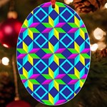 Pattern Star Abstract Background UV Print Acrylic Ornament Oval Front