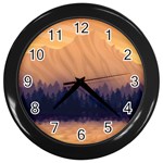 Landscape Nature Mountains Sky Wall Clock (Black) Front