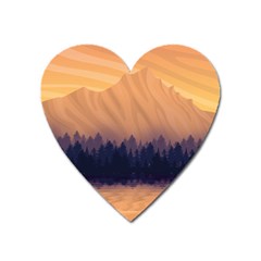 Landscape Nature Mountains Sky Heart Magnet by Hannah976