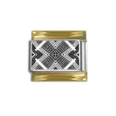 Pattern Tile Repeating Geometric Gold Trim Italian Charm (9mm) by Hannah976