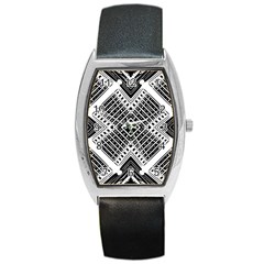 Pattern Tile Repeating Geometric Barrel Style Metal Watch by Hannah976