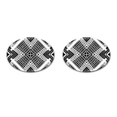 Pattern Tile Repeating Geometric Cufflinks (oval) by Hannah976