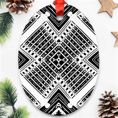 Pattern Tile Repeating Geometric Oval Ornament (two Sides) by Hannah976