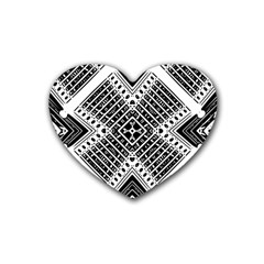 Pattern Tile Repeating Geometric Rubber Coaster (heart) by Hannah976