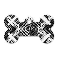 Pattern Tile Repeating Geometric Dog Tag Bone (one Side) by Hannah976