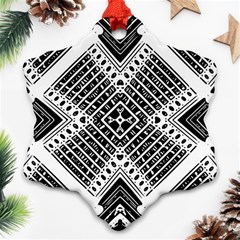 Pattern Tile Repeating Geometric Snowflake Ornament (two Sides) by Hannah976