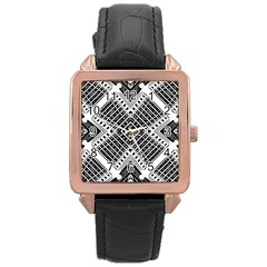 Pattern Tile Repeating Geometric Rose Gold Leather Watch  by Hannah976