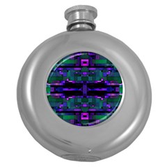 Abstract Pattern Desktop Wallpaper Round Hip Flask (5 Oz) by Hannah976