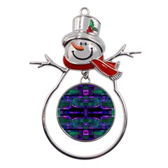 Abstract Pattern Desktop Wallpaper Metal Snowman Ornament by Hannah976