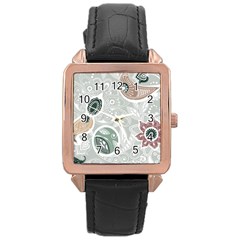 Peisles Pattern Module Design Rose Gold Leather Watch  by Hannah976