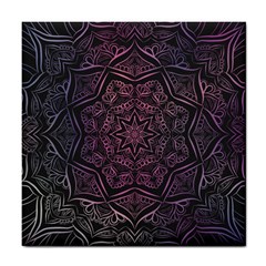 Mandala Neon Symmetric Symmetry Tile Coaster by Hannah976