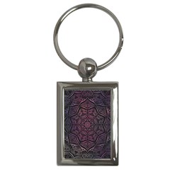 Mandala Neon Symmetric Symmetry Key Chain (rectangle) by Hannah976