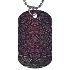 Mandala Neon Symmetric Symmetry Dog Tag (one Side) by Hannah976