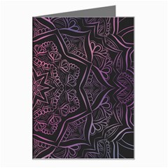 Mandala Neon Symmetric Symmetry Greeting Card by Hannah976