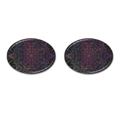 Mandala Neon Symmetric Symmetry Cufflinks (oval) by Hannah976