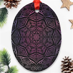 Mandala Neon Symmetric Symmetry Oval Ornament (two Sides) by Hannah976