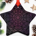 Mandala Neon Symmetric Symmetry Star Ornament (Two Sides) Front