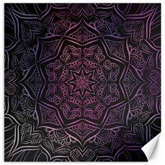 Mandala Neon Symmetric Symmetry Canvas 12  X 12  by Hannah976