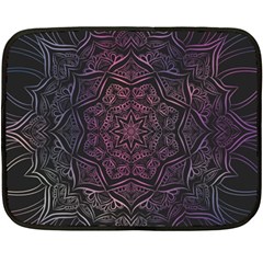 Mandala Neon Symmetric Symmetry Two Sides Fleece Blanket (mini) by Hannah976