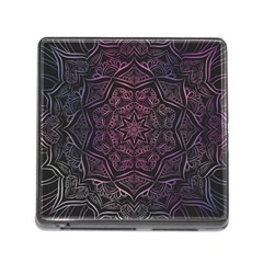 Mandala Neon Symmetric Symmetry Memory Card Reader (square 5 Slot) by Hannah976