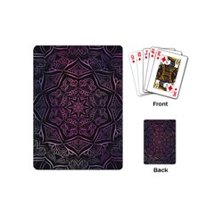 Mandala Neon Symmetric Symmetry Playing Cards Single Design (mini) by Hannah976