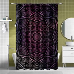 Mandala Neon Symmetric Symmetry Shower Curtain 48  X 72  (small)  by Hannah976