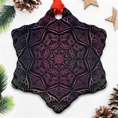 Mandala Neon Symmetric Symmetry Snowflake Ornament (two Sides) by Hannah976