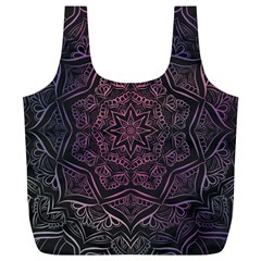 Mandala Neon Symmetric Symmetry Full Print Recycle Bag (xl) by Hannah976