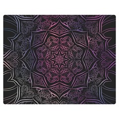 Mandala Neon Symmetric Symmetry Two Sides Premium Plush Fleece Blanket (medium) by Hannah976