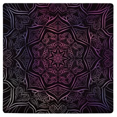 Mandala Neon Symmetric Symmetry Uv Print Square Tile Coaster  by Hannah976