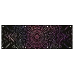 Mandala Neon Symmetric Symmetry Banner And Sign 9  X 3  by Hannah976