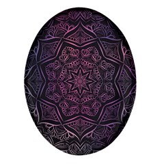 Mandala Neon Symmetric Symmetry Oval Glass Fridge Magnet (4 Pack) by Hannah976