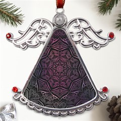 Mandala Neon Symmetric Symmetry Metal Angel With Crystal Ornament by Hannah976