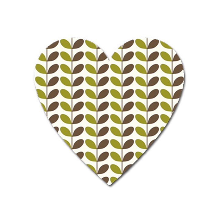 Leaf Plant Pattern Seamless Heart Magnet