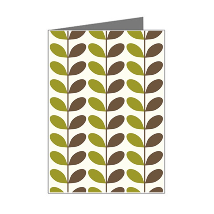 Leaf Plant Pattern Seamless Mini Greeting Card