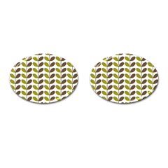 Leaf Plant Pattern Seamless Cufflinks (oval) by Hannah976