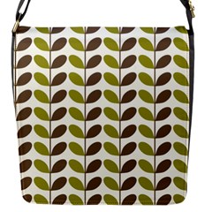 Leaf Plant Pattern Seamless Flap Closure Messenger Bag (s) by Hannah976