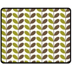 Leaf Plant Pattern Seamless Two Sides Fleece Blanket (medium) by Hannah976