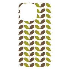 Leaf Plant Pattern Seamless Iphone 14 Pro Max Black Uv Print Case